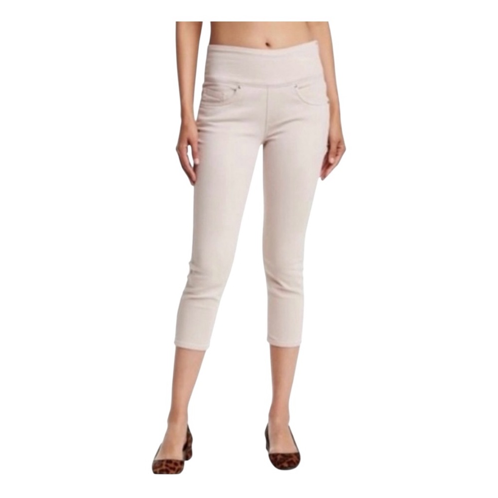 Spanx The Signature Cotton Blend High Waisted Capri Beige Women 30